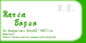 maria bozso business card